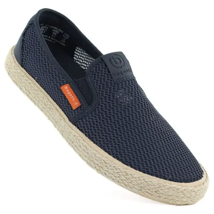 Men's slip-on espadrilles, navy blue, Bugatti TT153055 - Buty: 44