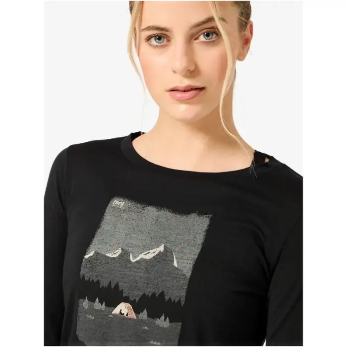 Women’s Super.natural Outdoor Night LS Sweatshirt – Jet Black/Copper, various sizes: S - Rozmiar: L