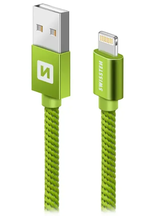 Swissten Data Cable Textile Usb / Lightning 2,0 M green