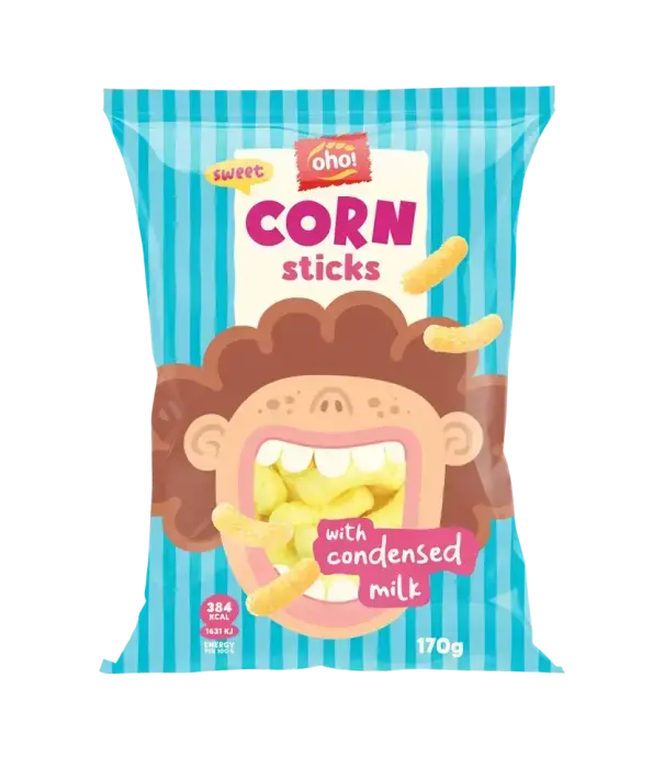 Oho Kukurūzas nūjiņas ar iebiezināto pienu 170g
