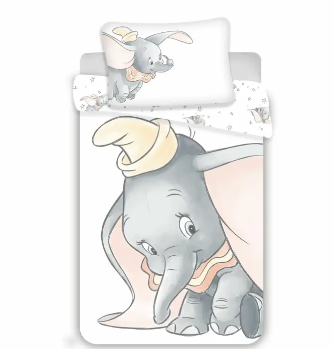 Gultas veļas komplekts 100x135 cm Dumbo Elephant Grey