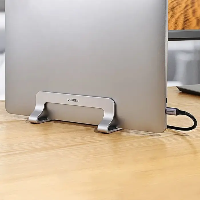 Ugreen Vertical Laptop Stand for MacBook, Laptop, Tablet – Silver