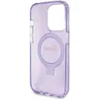 Guess Ring Stand Script Glitter MagSafe vāks iPhone 15 Pro - Violets — Foto 7