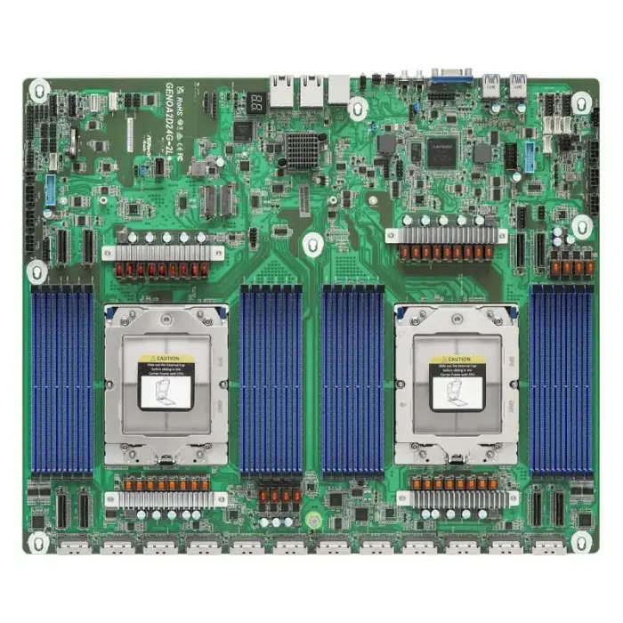 ASRock GENOA2D24G-2L+ Motherboard, 2x SP5 AMD Epyc 9004 SoC (24x DIMM, NVMe, 2x M.2, 2x GbE, IPMI)