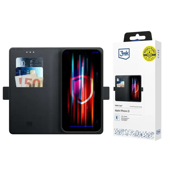 3mk maks iPhone 15 - Melns