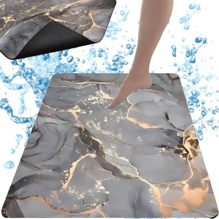 SLIDING-PROOF, QUICK-DRYING, RECTANGULAR BATHROOM MAT 60×40 ABSORBENT