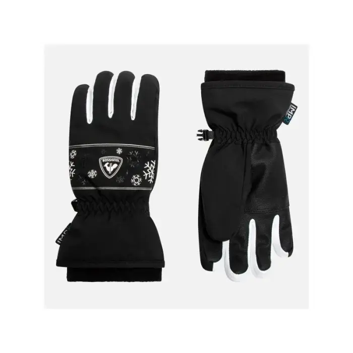 ROSSIGNOL Jr Jane Impr G Black Children's Ski Gloves - Size: 10
