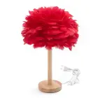 Art Deco Red Feather Bedside Table Lamp — Photo 1