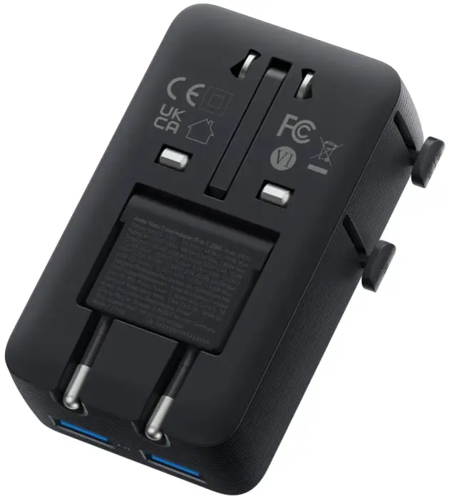 Anker Nano cestovní adaptér/ 5v1/ 20W/ 2x USB-C/ 2x USB/ UK/US/AU/EU/ černý