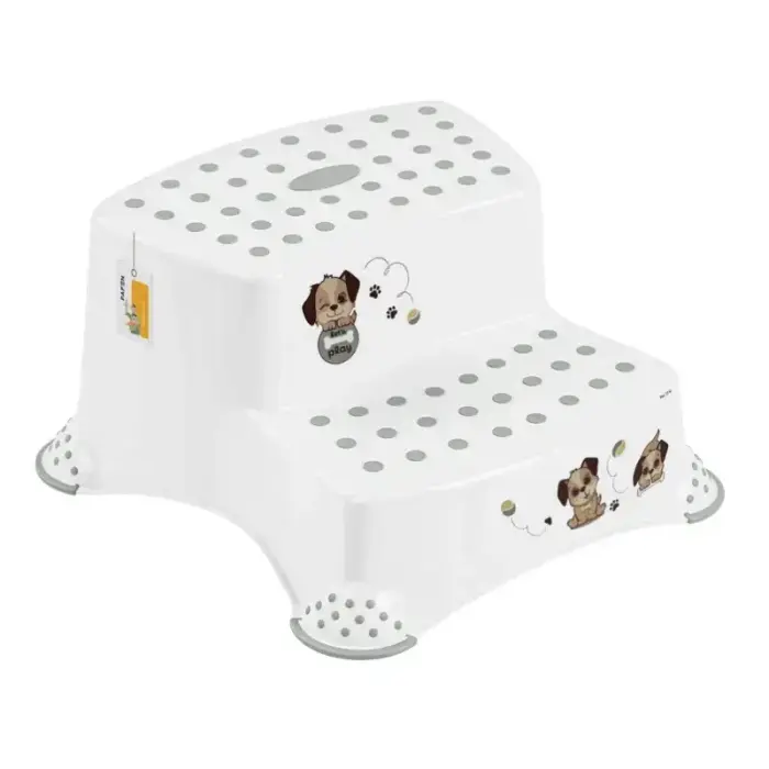 Two-tier step stool Igor "Dogs" 40x37x21 cm White