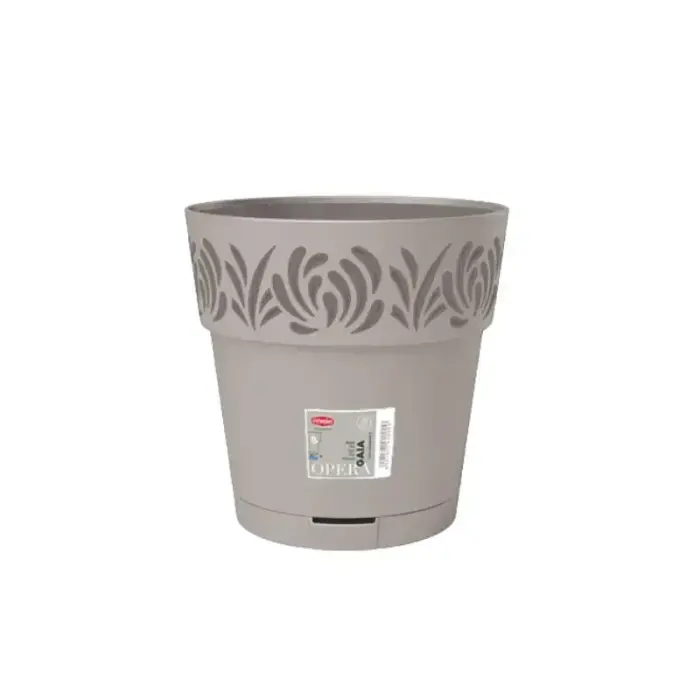 Lillepott alusega Gaia Ø25x25cm helehall