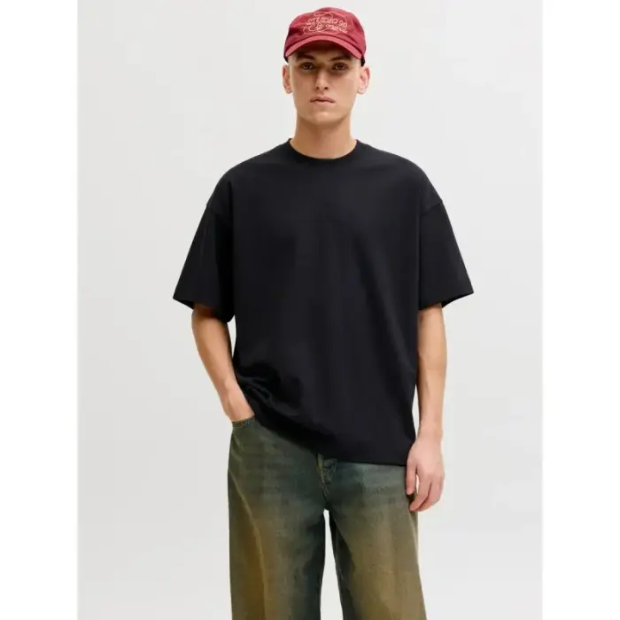 Jack&Jones Vyriški marškinėliai JJEBARRON TEE SS O-NECK NOOS 12298906 BLACK, dydis XS