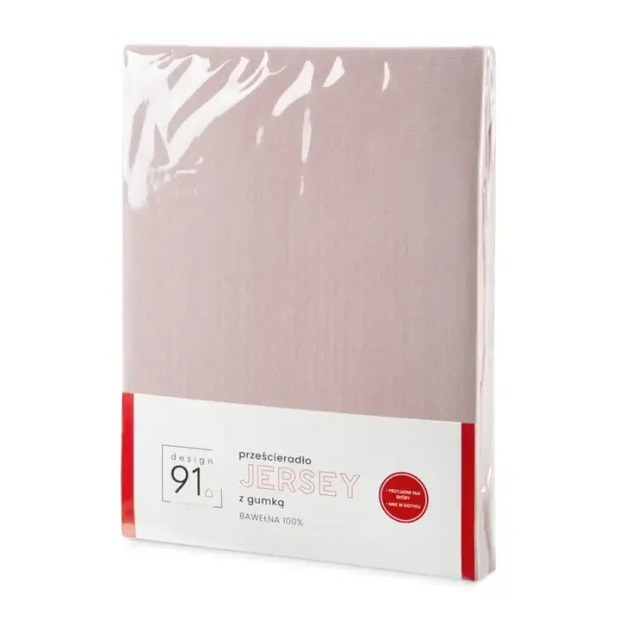 Jersey sheet D91 Eurofirany, light pink, fitted