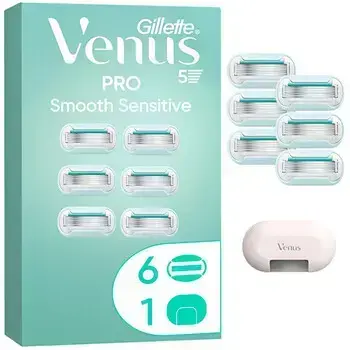 Gillette Pro Smooth Sensitive (6 tk) – Asendusrasipead + kate