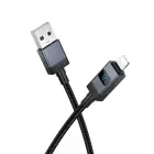Cable USB A to Lightning Hoco 2,4A with display 1 m X118 black Photo