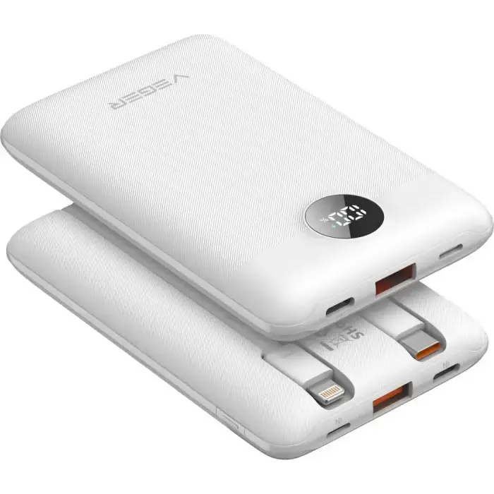 Veger C11 (W1170) Powerbank | 10,000 mAh | 22.5W | PD, QC | USB-C, Lightning, USB-A | Balts