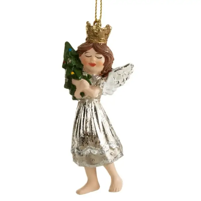 Figūrėlė Ornamentas Angeliukas 9 cm Sidabro Aukso 84A Eurofirany