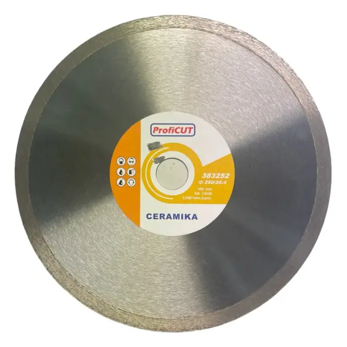 deimantinis diskas keramikai pjauti, PREMIUM 250 x 25,4 x10 x 1,8 mm