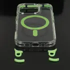 Tel Protect Strap skaidrus dėklas iPhone 15, žalias — Nuotrauka 3