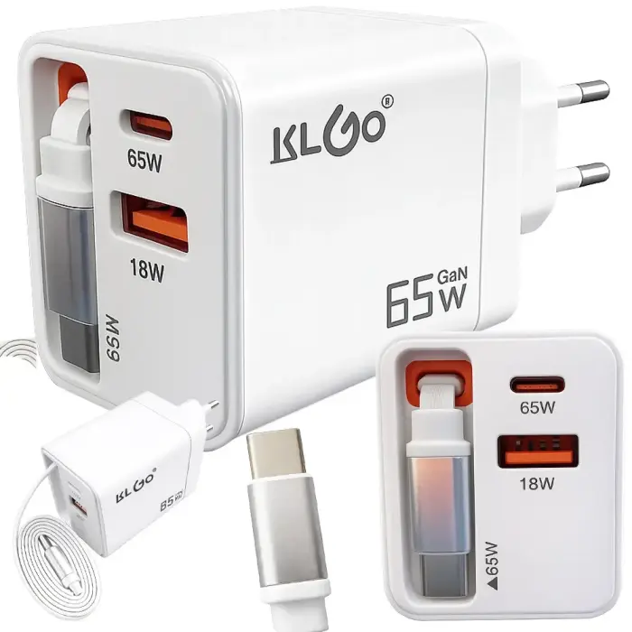 Ātrs usb tīkla uzlādes ierīce 65w usb-c kabelis usb quick charge universāls