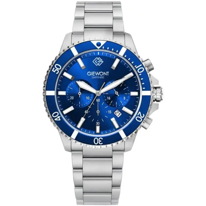 Meeste kell Giewont Chronograph Sapphire Silver Blue GW3970-B3