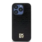 DKNY PU Leather Repeat Pattern Stack Logo MagSafe Case for iPhone 15 Pro Max Black — Photo 1