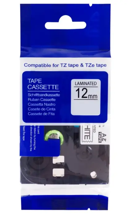PRINTLINE saderīga lente s Brother TZE-132, 12mm, sarkans tisk/průsvitný podklad
