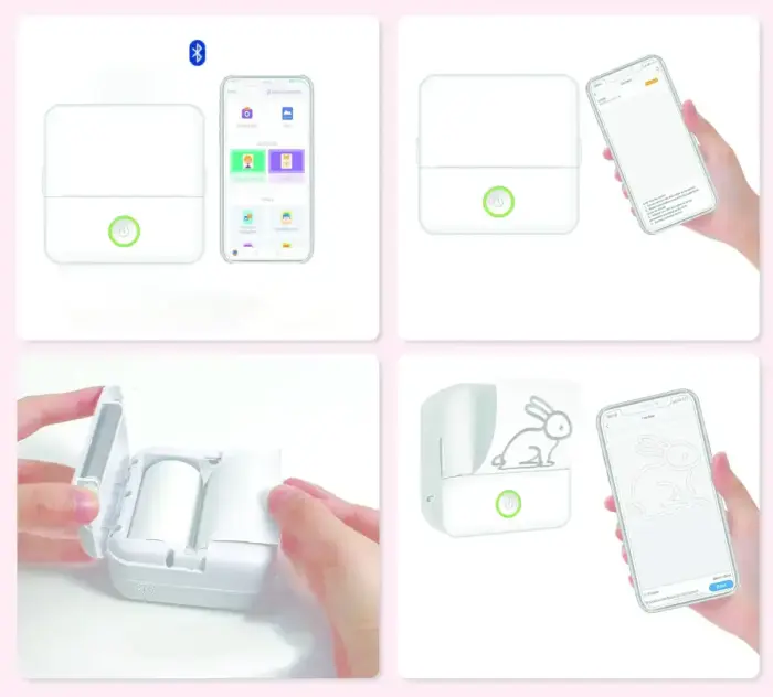 Setty Mini thermal printer bluetooth DT1-0 white Foto 3