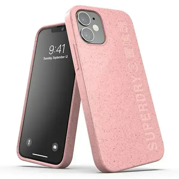 SuperDry Snap iPhone 12 mini Compostable Case - Pink