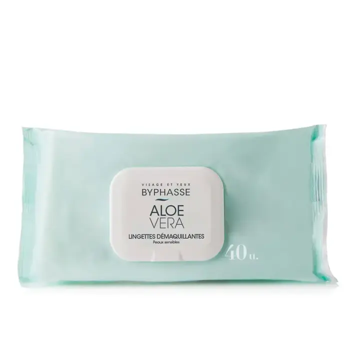 Byphasse Aloe Vera puhastuslapid näole, 40 tk.
