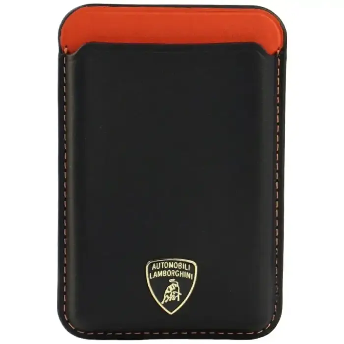 Lamborghini Urus D8 natūralios odos MagSafe magnetinė piniginė - Oranžinė