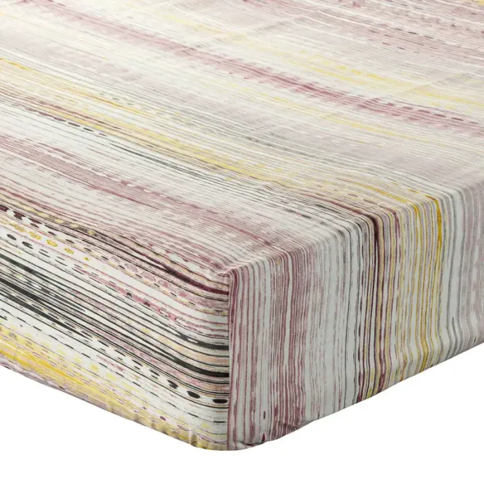 Wool sheet Print 1 Eurofirany 220x200 cm, purple, fitted, striped