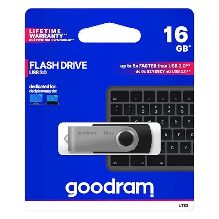 Goodram Twister 16GB USB 3.0 atmintinė – juoda