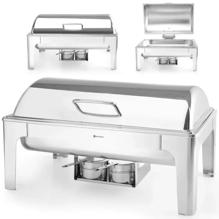 Мармит Chafing Dish для топливной пасты или свечей, полированная нержавеющая сталь, GN 1/1