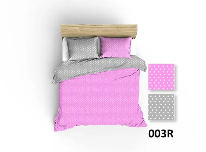 Cotton Pillowcase 40x40 cm Grey Pink White Polka Dots