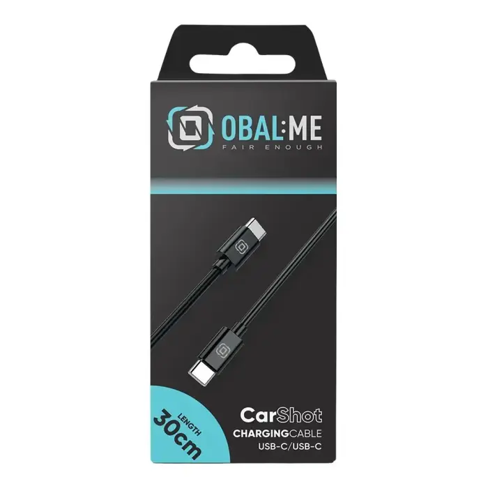 OBAL:ME CarShot USB-C to USB-C Cable 30cm Black