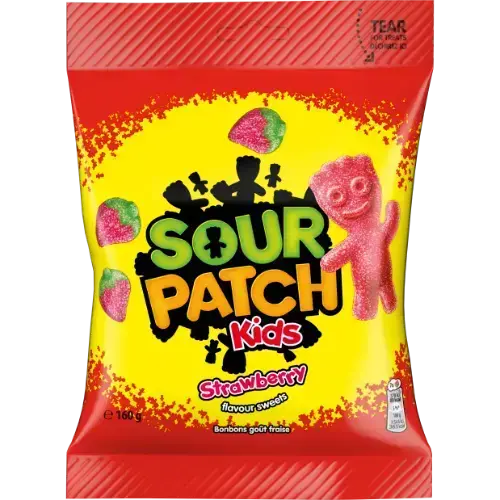 Sour Patch Kids Maasika maitsega kummikommid hapu suhkrukattega 160g