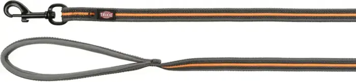 Trixie Fusion Tracking Leash, Rubberised, M-XL: 10 m/17 mm, Graphite/Papaya
