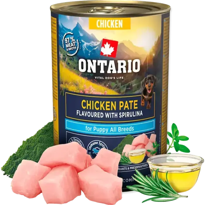 Ontario Puppy Chicken Pate with Spirulina 400g