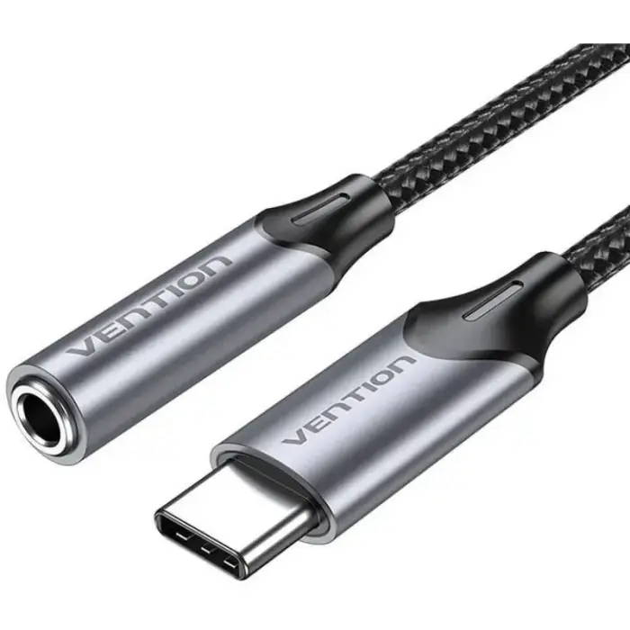 Vention USB-C į 3.5mm ausinių lizdo audio adapteris su DAC, aliuminio lydinys, 1m