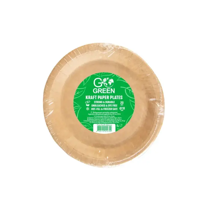 Крафт-бумажные тарелки Go Green Ø18см 20 шт.