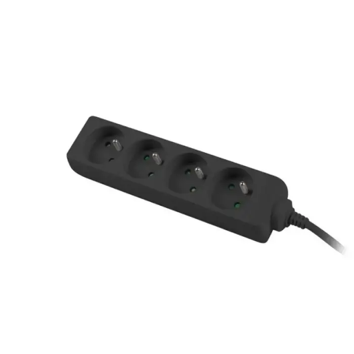 LANBERG Power Strip 1.5 m, 4 x 230 V PL, Cable Made of Pure Copper, Black