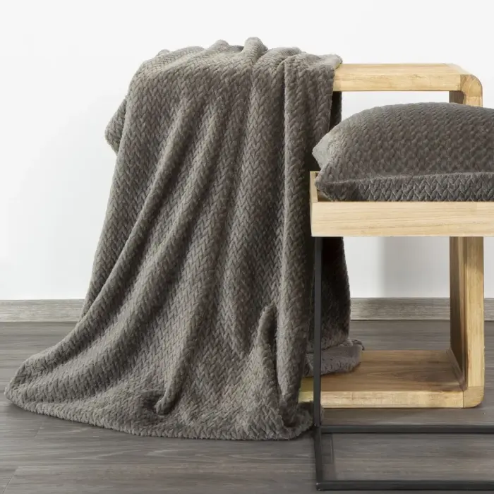 Microfiber throw blanket 150x200 cm Cindy 3 graphite Photo