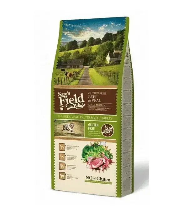 Sams Field DOG GF Täiskasvanud keskmistele koertele Veise- ja vasikaliha 13kg