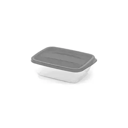 Food container rectangular 1L Vedo transparent grey