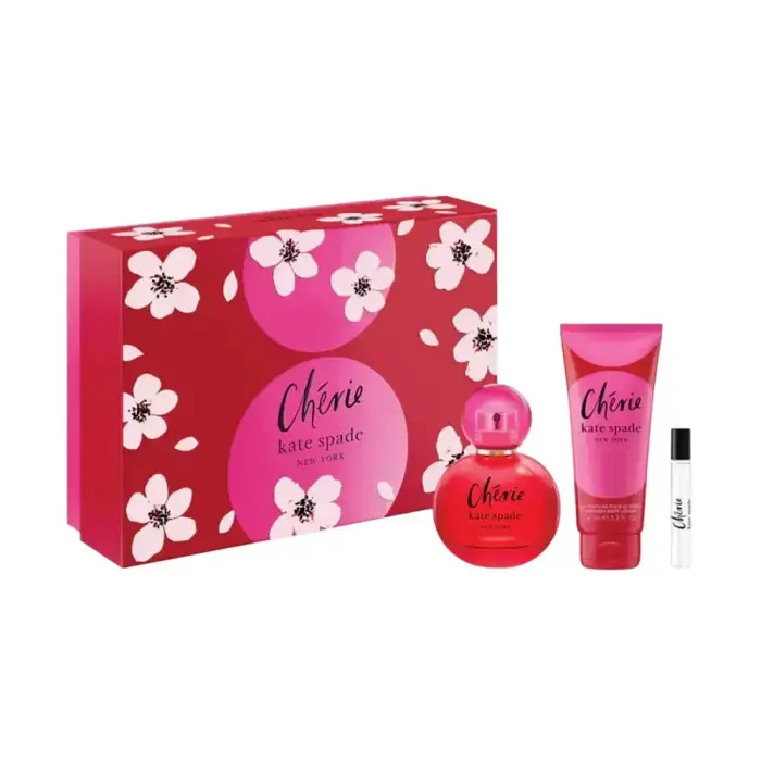 Kate Spade Cherie dāvanu komplekts sievietēm: parfimērijas ūdens 100 ml + parfimērijas ūdens 7.5 ml + mitrinošs ķermeņa losjons 100 ml