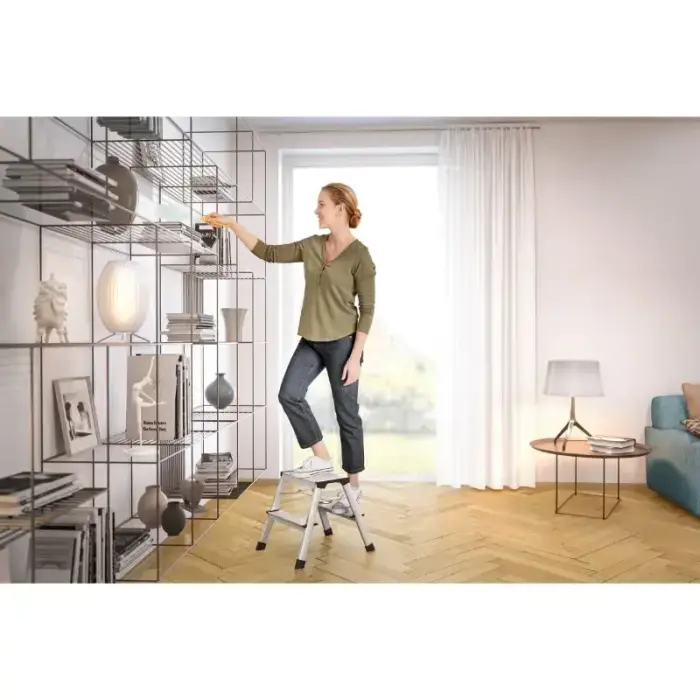 Folding step bench D60 StandardLine / aluminium / 2x2 steps Photo