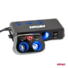 Double Extension Socket 2xUSB 1xUSB C 12/24V max 200W AMIO-04173 — Photo 2