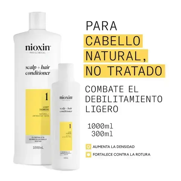 Nioxin System 1 - Kondicionieris - Dabīgiem matiem ar vieglu retināšanu 300ml