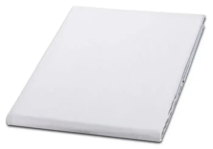 Cotton fitted sheet 200x220 cm white 01 solid color